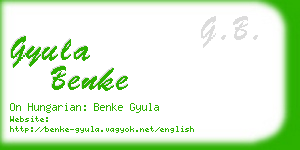 gyula benke business card